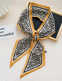 Fashion 11 Oblique Labyrinth Orange Maze Long Silk Scarf Headband