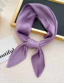 Fashion 5 Wrinkle Purple Pleated Knotted Silk Scarf