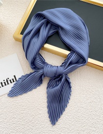 Fashion 6 Crinkle Blue Pleated Knotted Silk Scarf