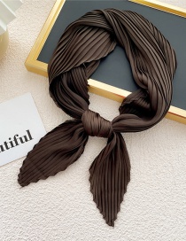Fashion 11 Wrinkled Brown Pleated Knotted Silk Scarf