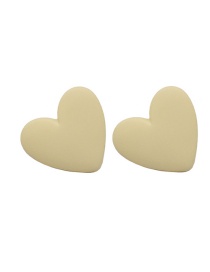 Fashion Off-white Acrylic Heart Stud Earrings