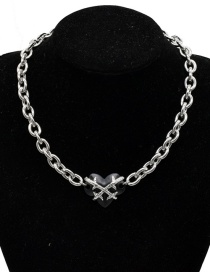Fashion Black Metal Thorns Love Necklace