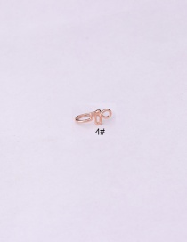 Fashion Rose Gold 4# Copper Inlaid Zirconium Non-porous Piercing Clip Nose Ring