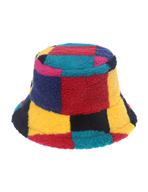 Fashion Color Stitched Lamb Wool Fisherman Hat