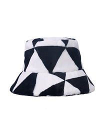 Fashion Black Triangle Faux Rabbit Fur Fisherman Hat
