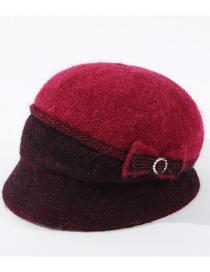 Fashion Red Stitched Bow Cap