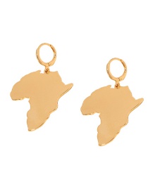 Fashion Gold Alloy Map Earrings