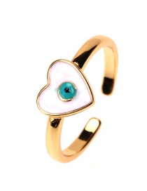 Fashion White Copper Drop Oil Love Eye Ring