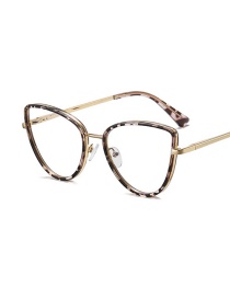 Fashion C6 Leopard Cat-eye Frame Flat Glasses