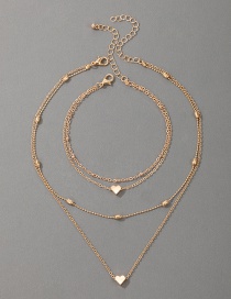 Fashion Gold Love Geometric Multilayer Bracelet Necklace Set