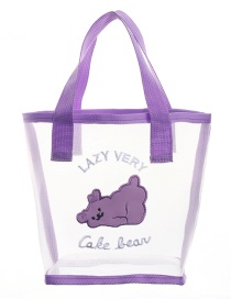 Fashion One-shoulder Two Purple Children's Bear Letter Shoulder Bag