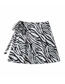 Fashion Zebra Pattern Animal Print One-piece Lace-up Skirt