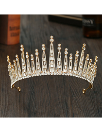 Fashion Gold Diamond-studded Crown Tiara