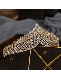 Fashion Gold Geometric Rhinestone Crown