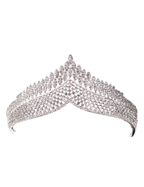 Fashion Silver Geometric Rhinestone Crown