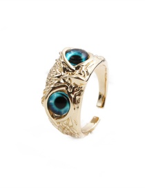 Fashion Blue Owl Eye Ring