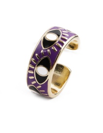 Fashion Purple Copper Gilded Eye Dripping Eye Ring