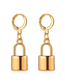 Fashion Gold Metal Lock Ear Ring
