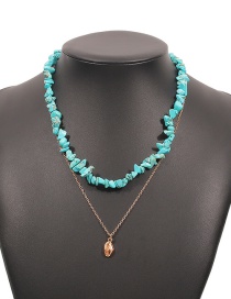 Fashion Blue Turquoise Shell Double Necklace