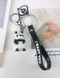 Fashion Panda Silicone Letter Cut Face Animal Keychain