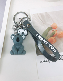 Fashion Koala Silicone Letter Cut Face Animal Keychain