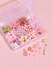 Fashion Pink Pink Bead Rabbit Head Diy Bracelet Material Box
