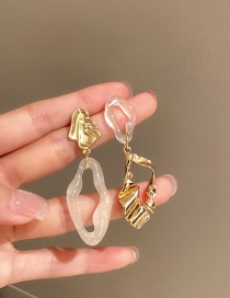 Fashion Gold Asymmetric Acrylic Stud Earrings