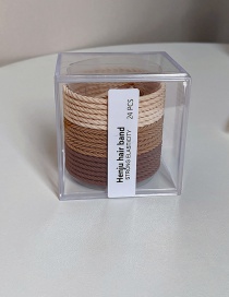 Fashion Coffee Color High Elastic Twist Hair Rope Set