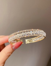 Fashion Single Row Crystal Crystal Beaded Open Bracelet