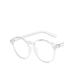 Fashion Transparent White Big Frame Rice Nail Flat Glasses