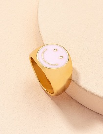 Fashion Pink Alloy Smiley Ring