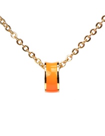 Fashion Orange Geometric Dripping Copper Necklace