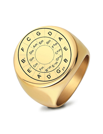 Fashion Gold Geometric Diagonal Letters Ring