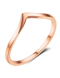 Fashion Rose Gold Titanium Steel Four-color Geometric Arc Ring
