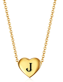 Fashion Golden J Stainless Steel 26 Letter Love Necklace