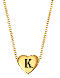 Fashion Golden K Stainless Steel 26 Letter Love Necklace