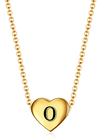 Fashion Golden O Stainless Steel 26 Letter Love Necklace