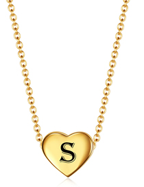 Fashion Golden S Stainless Steel 26 Letter Love Necklace