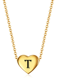 Fashion Golden T Stainless Steel 26 Letter Love Necklace
