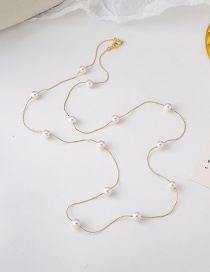 Fashion Pearl Metal Smiley Pearl Necklace
