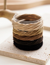 Fashion Twill Beige Coffee Thread Braided Rubber Multi-layer Hair Tie