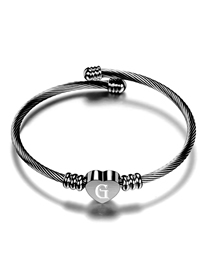 Fashion G Stainless Steel 26 Letters Cable Cord Peach Heart Bracelet