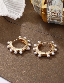 Fashion White Round Pearl Earrings