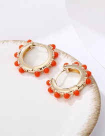 Fashion Orange Round Pearl Earrings