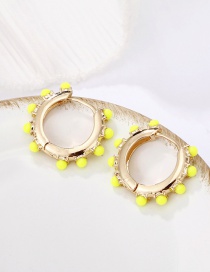 Fashion Yellow Round Pearl Earrings