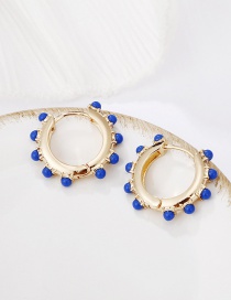 Fashion Dark Blue Round Pearl Earrings