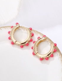 Fashion Rose Red Round Pearl Earrings