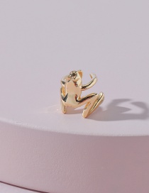 Fashion Yellow Alloy Frog Open Ring