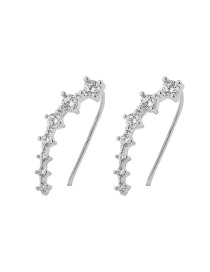 Fashion Silver Color Alloy Diamond Chain Earrings