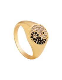 Fashion Gold Color Gold Coloren Zircon Tai Chi Ring